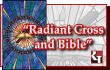 Religious Images Radiant Cross and Bible Mural Design