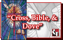 Religious Images Cross Bible and Dove Mural Design