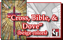 Religious Images Cross Bible and Dove Mural Design